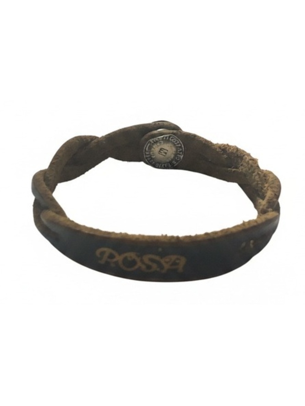 Rosa Brown Leather Adjustable Bracelet with Metal Snap